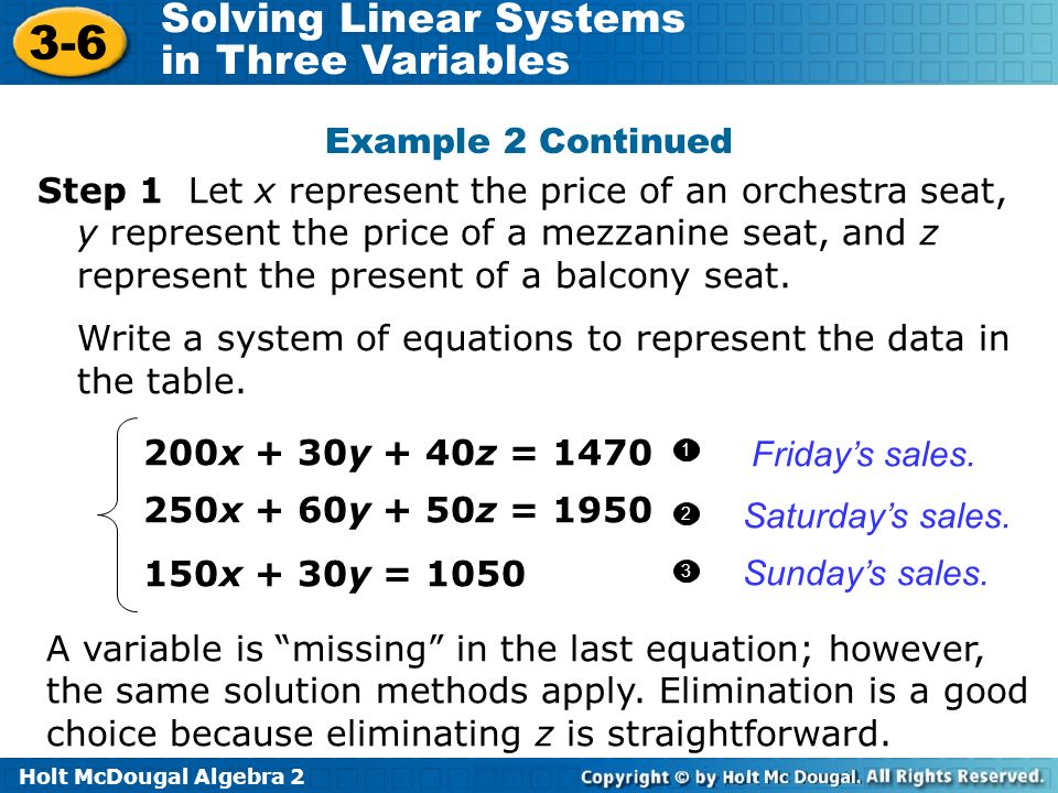 System of linear equations